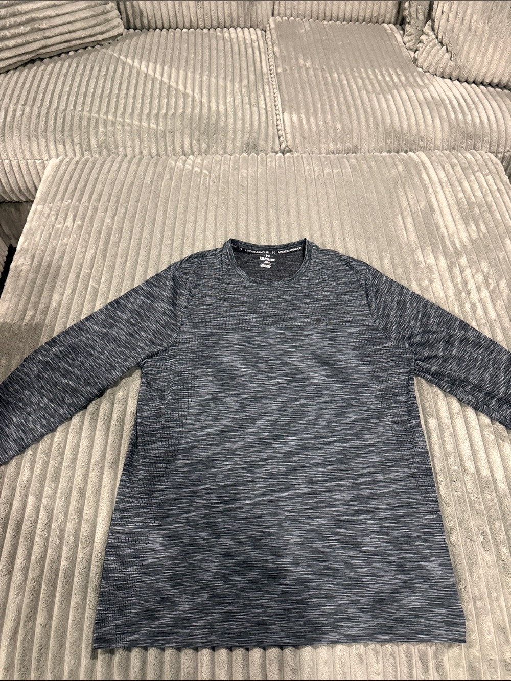 Under Armour Men's Long Sleeve Crew - Heather Navy/Charcoal